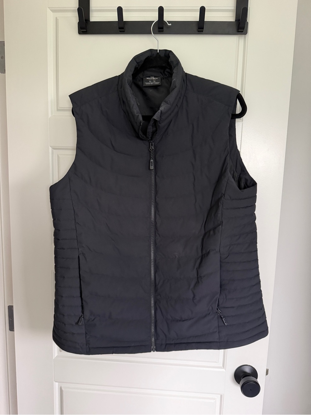 Women's Black Quilted Puffer Vest with Stand Collar